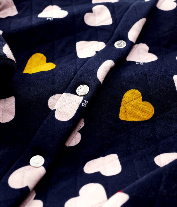 Kinder-Cardigan aus gestepptem Doppeljersey f&uuml;r M&auml;dchen blau/vielfarbig